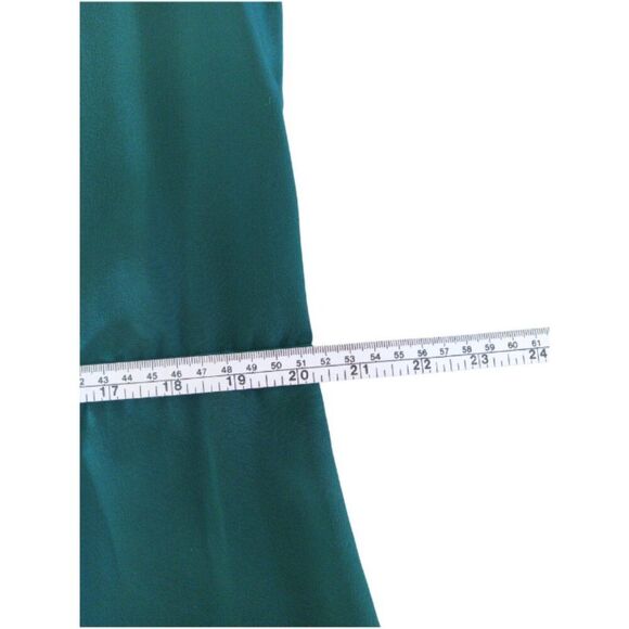Fossil Rebecca Silk Shirt Dress M Green Colorblock Cinched Tie Waist Work - Picture 7 of 8
